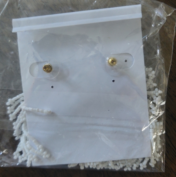 Panacea Beaded White Tassel Earrings - Picture 3 of 5